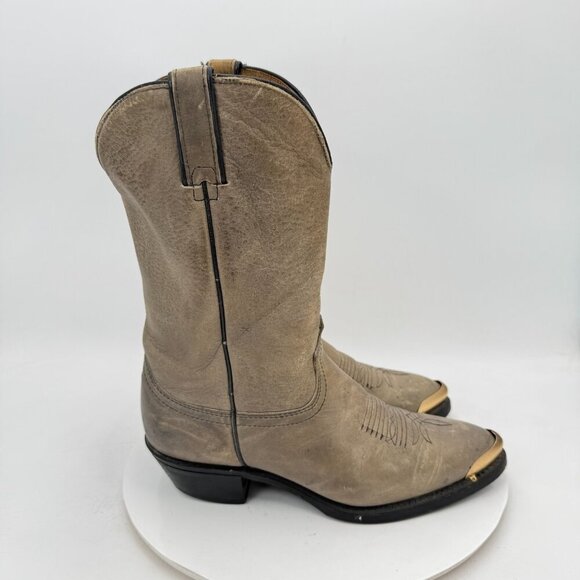 Durango Men Size 9D 21775 Light Grey Leather Pointed Toe Pull On Western Boot - Picture 4 of 14